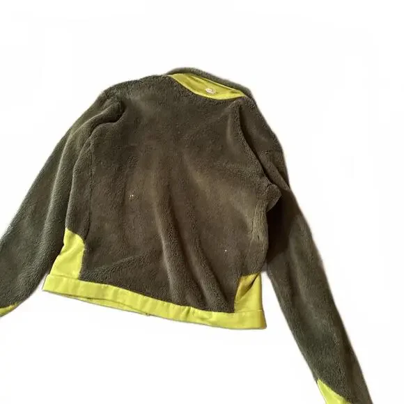 Mountain Hardwear Men's M/M Olive Green and Yellow Fleece Jacket - Picture 3 of 3
